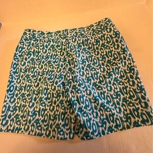 JONES NEW YORK  SIGNATURE STRETCH SIZE 6 TURQUOISE & WHITE SHORTS